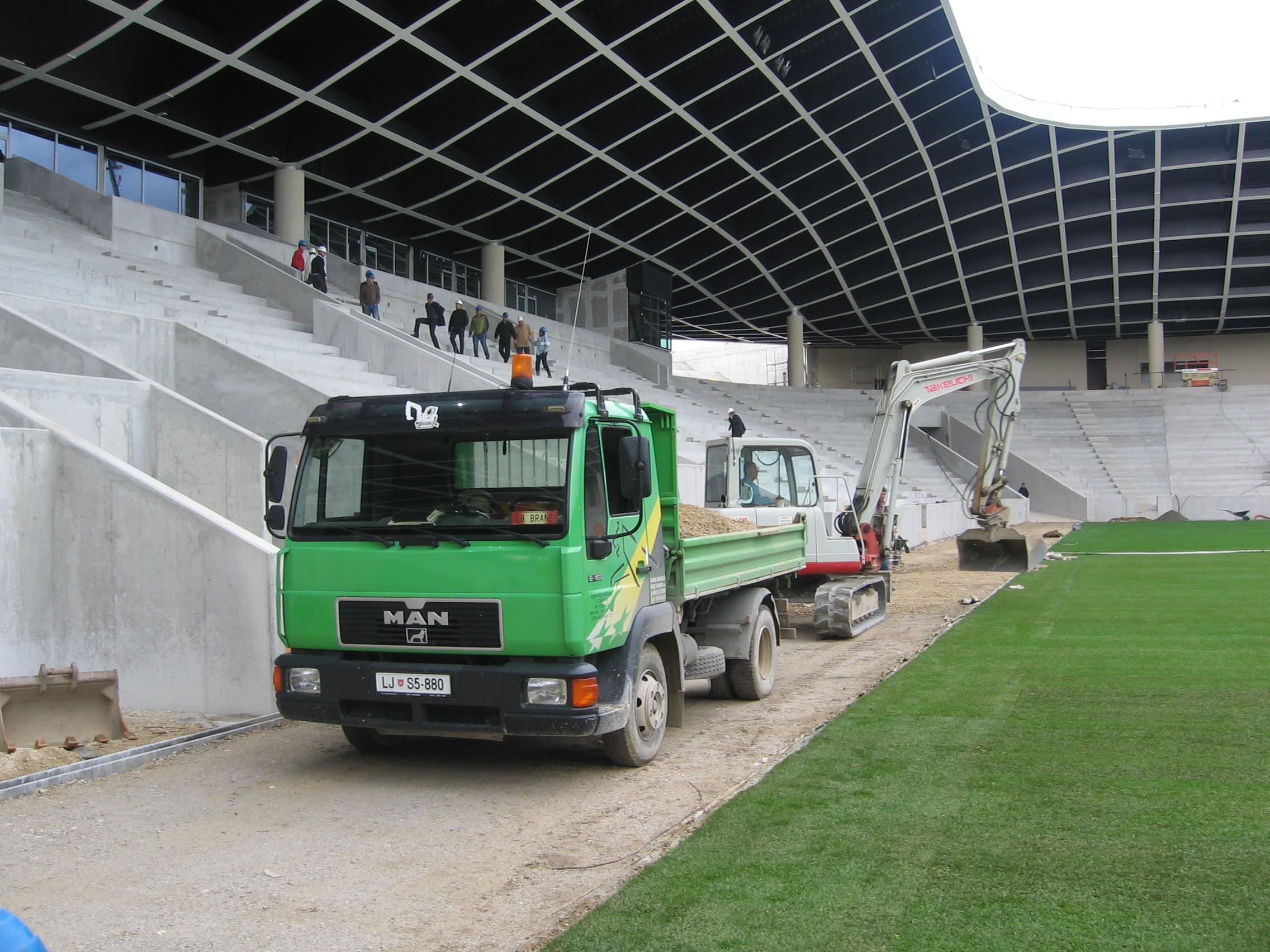 Kiper Branka Remca med gradnjo Stadiona Stožice v Ljubljani